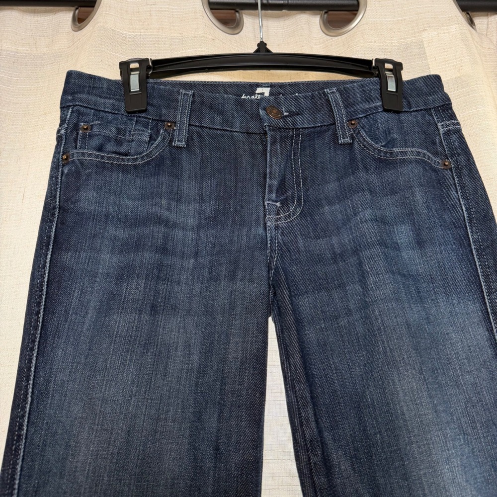 7 For All Mankind A Pocket Flare Jeans Dark Wash‎ Blue Denim Women's Size 26 - Picture 5 of 11